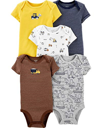 Carter s Baby Boys 5 Pack Bodysuit Set  Construction  3 Months