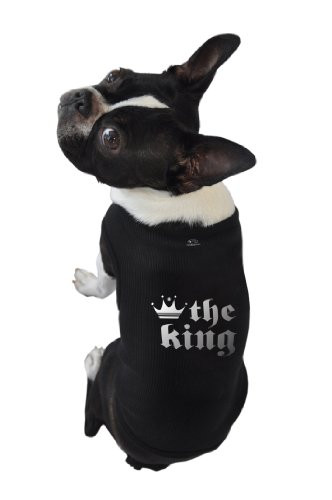 Ruff Ruff and Meow Dog Tank Top  The King  Black  Medium