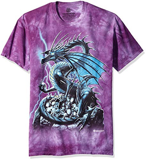 The Mountain Skull Dragon Adult T Shirt  Purple  XL
