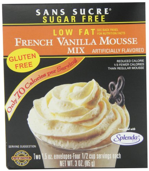 Sans Sucre French Vanilla Mousse Mix 3 Ounce Pack of 6 Sans Sucre French Vanilla Mousse Mix 3 Ounce Pack of 6