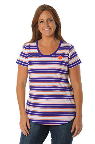 UG Apparel NCAA Clemson Tigers Women s Tailgate Tee  Large  Orange Purple
