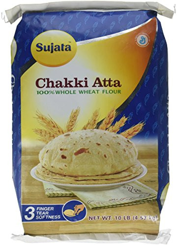 Sujata Chakki Atta  Whole Wheat Flour  10 Pound Bag