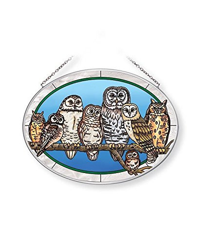 Amia Owl s Night Watch  Glass Suncatcher  Multicolored  42677