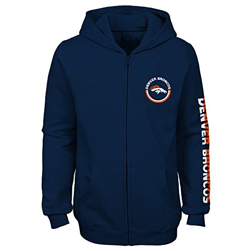 NFL Denver Broncos Girls Outerstuff Brilliant Full Zip Fleece Hoodie Youth Large 14 Navy NFL Denver Broncos Girls Outerstuff Brilliant Full Zip Fleece Hoodie Youth Large 14 Navy
