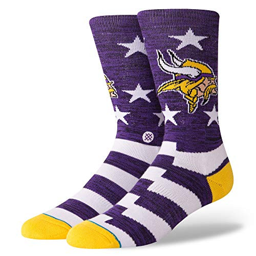 Stance Men s M558C18VIB Vikings Banner Crew Sock  Purple   Medium