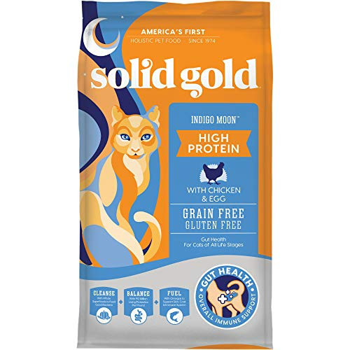 Solid Gold   Indigo Moon with All Natural Chicken   Egg   Grain Free   Gluten Free   High Protein Holistic Dry Cat Food for All Life Stages   6lb Bag