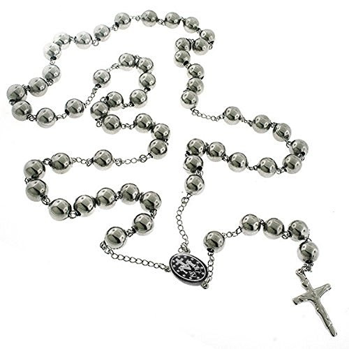 ToTem   Catholic Miraculous Medal Rosary Necklace   Prayer Beads   24 in