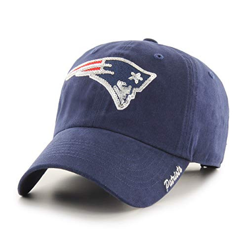 OTS NFL New England Patriots Women s Team Color Sparkle Challenger Adjustable Hat  Team Color  Women s