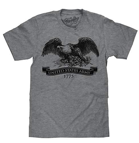 Tee Luv United States Army T Shirt   US Army 1775 Eagle Graphic Tee Shirt  Graphite Heather   2XL