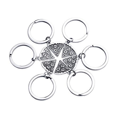 CHOORO Pizza Necklace Keychain for Friends Family 6 Pizza Pie Slice Friendship Necklace Set of 6 BFF Gifts Pizza Keychain CHOORO Pizza Necklace Keychain for Friends Family 6 Pizza Pie Slice Friendship Necklace Set of 6 BFF Gifts Pizza Keychain
