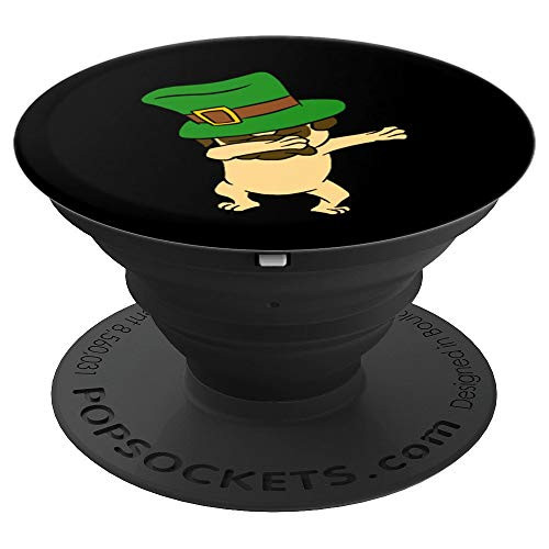Dabbing St Patrick s Day Pug Dog Leprechaun Top Hat Funny PopSockets Grip and Stand for Phones and Tablets