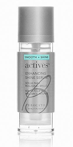 Brocato Actives Enhancing Shine Serum  Anti Frizz Smoothing Treatment for Damaged Hair   Leave In Product with Natural Oil to Repair   Control Dry  Frizzy Locks from Straightening and Hot Tools   1 Oz