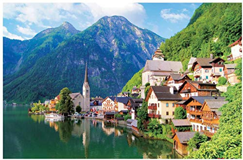 OPATER Jigsaw Puzzle 1000 Piece Hallstatt Austria Puzzle Large Puzzle Game Artwork for Adults Teens OPATER Jigsaw Puzzle 1000 Piece Hallstatt Austria Puzzle Large Puzzle Game Artwork for Adults Teens