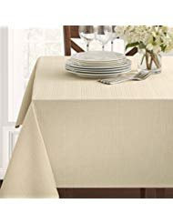 Benson Mills Textured Fabric Tablecloth  60 X 120  Flax