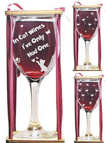 In Cat Wines I ve Only Had One Stemmed Wine Glass with Charm and Presentation Packaging