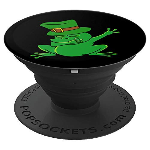 Dabbing St Patrick s Day Frog Leprechaun Top Hat Dab Gift PopSockets Grip and Stand for Phones and Tablets