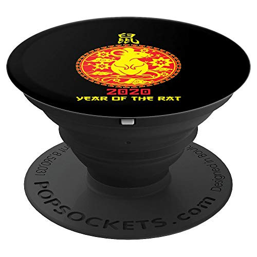 2020 Year Of The Rat Chinese Paper Cutting Zodiac CNY Humor PopSockets Grip and Stand for Phones and Tablets