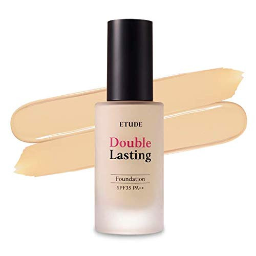 ETUDE HOUSE New Double Lasting Foundation  Beige  SPF35  PA    High Coverage Weightless Foundation   24 Hours Lasting Double Cover   Magnet Like Adherence without Stickiness   Makeup Base
