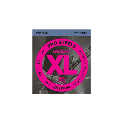 D Addario EPS170M ProSteels Bass Guitar Strings  Light  45 100  Medium Scale
