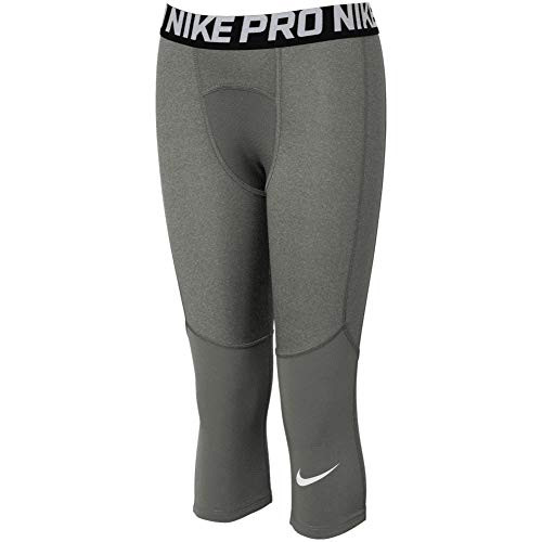 Nike Pro Boys 3 4 Printed Training Leggings  Carbon Heather BV3506 091  White  Medium