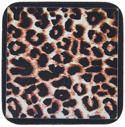 3dRose CST 30873 2 Black Frame Leopard Print Animal Prints Soft Coasters  Set of 8