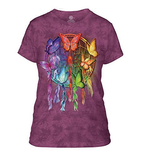 The Mountain Junior s Rainbow Butterfly Dream Catcher Graphic T Shirt  Purple  XX Large