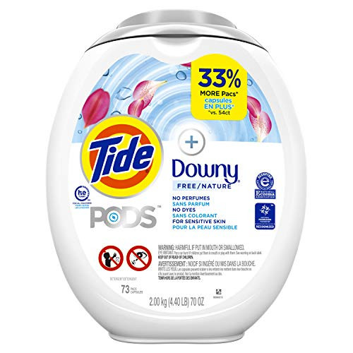 Tide Pods  Downy Free  Liquid Laundry Detergent Pacs  73 Count