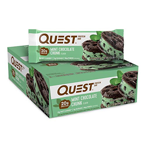 Quest Nutrition Mint Chocolate Chunk Protein Bar High Protein Low Carb Gluten Free Keto Friendly 12 Count Quest Nutrition Mint Chocolate Chunk Protein Bar High Protein Low Carb Gluten Free Keto Friendly 12 Count