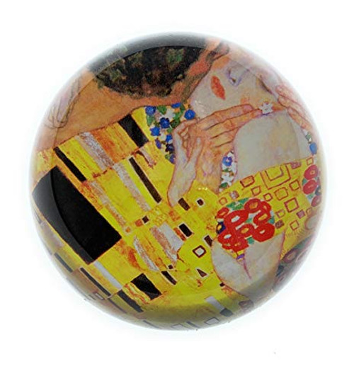 Value Arts Gustav Klimt The Kiss Glass Dome Paperweight  3 Inches Diameter