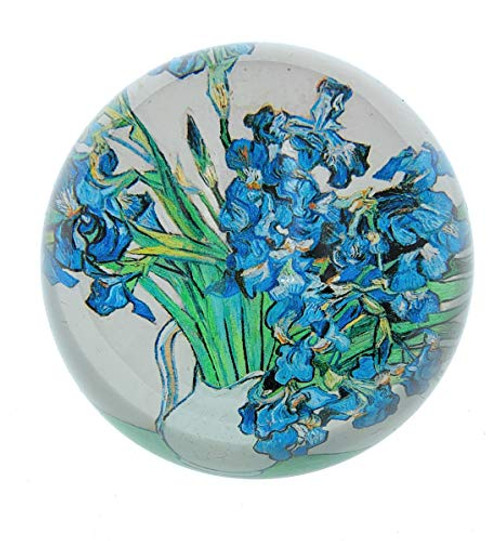 Value Arts Vincent Van Gogh Irises in a Vase Glass Dome Paperweight 3 Inches Diameter Value Arts Vincent Van Gogh Irises in a Vase Glass Dome Paperweight 3 Inches Diameter