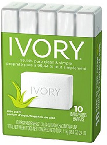 Ivory Bar Soap  Bath Size  Aloe 10 ea  Pack of 2