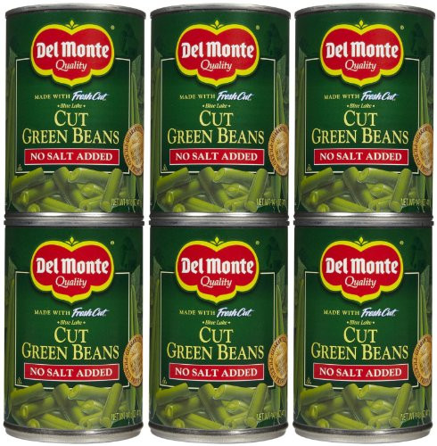 Del Monte No Salt Cut Green Beans  14 5 oz  6 pk