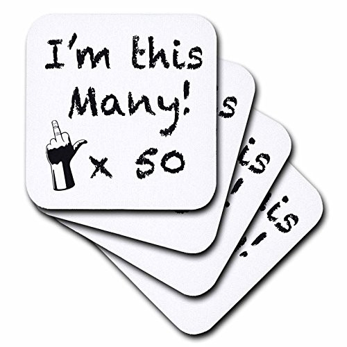 3dRose cst 157360 1 I m This Many X50 Happy 50th Birthday Soft Coasters  Set of 4