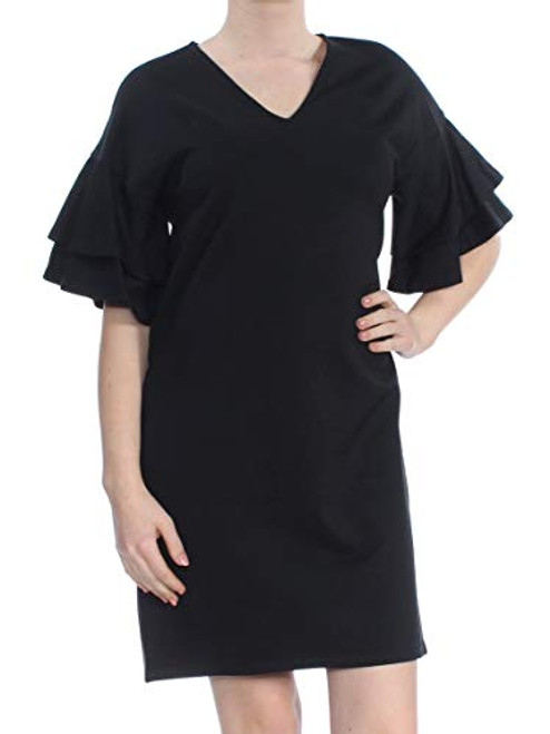 LAUREN RALPH LAUREN Raeyana Women s Flutter Sleeve Mini Dress Black Size M