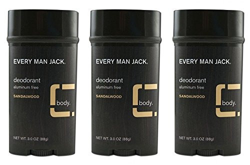 Every Man Jack Deodorant Stick Sandalwood 3 Ounce  Pack Of 3