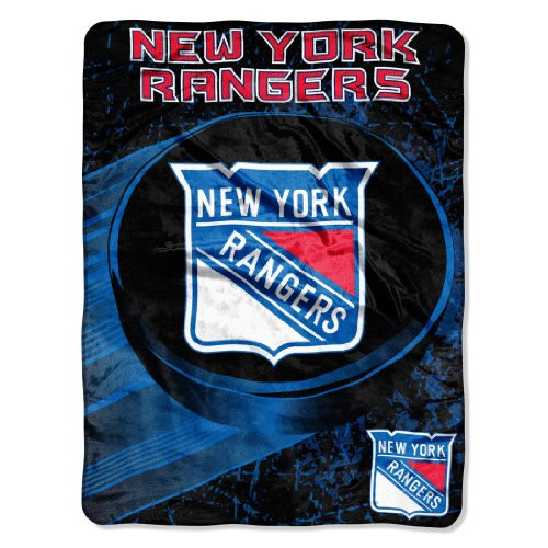 NHL New York Rangers  Ice Dash  Micro Raschel Throw Blanket  46  x 60