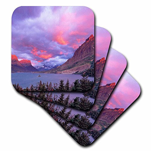 3dRose cst 91922 2 Wild Goose Island in Glacier National Park in Montana US27 CHA1958 Chuck Haney Soft Coasters  Set of 8