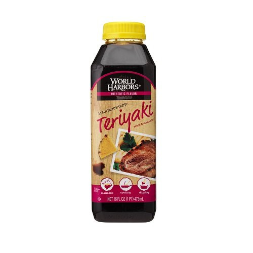 World Harbors Maui Mountain Teriyaki Sauce   Marinade  16 Ounce Bottle   Pack of 6