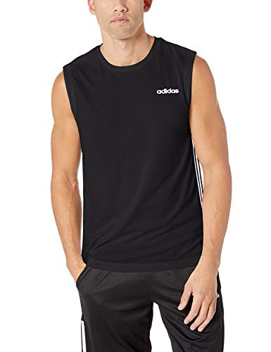 adidas Men s Design 2 Move 3 Stripes Training Tee  Black  Large