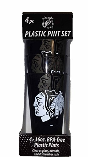 Officially Licensed NHL Chicago Blackhawks Plastic Cup Tumbler Set BPA Free