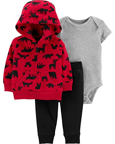 Carter s Baby Boys  3 Piece Cardigan Set  Red  12 Months