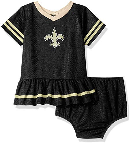 NFL New Orleans Saints Team Jersey Dress and Diaper Cover  black gold New Orleans Saints  6 12 Months