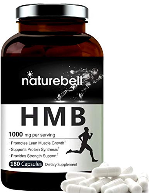 Maximum Strength HMB Capsules 1000mg Per Serving  180 Counts  Supports Muscle Recovery  HMB Supplements for Men and Women  No GMOs