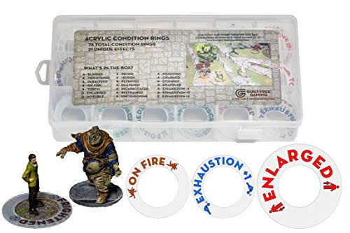 D D Condition Rings   78 PCS Status Effect Markers with 21 Unique Conditions and Storage Box   Great DM Tool for Dungeons   Dragons  Pathfinder Miniatures by Guilt Free Gaming