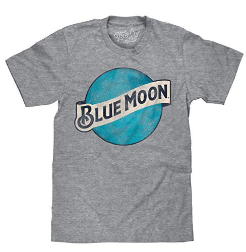Tee Luv Blue Moon T Shirt   Blue Moon Brewing Company Beer Logo Shirt  Graphite Snow Heather   3XL