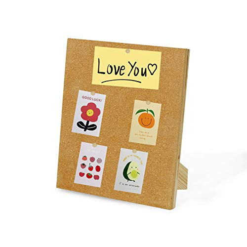 Creproly Cork Bulletin Board with Stand on The Desktop for School Classroom Home Office Message Memo Picture Decoration