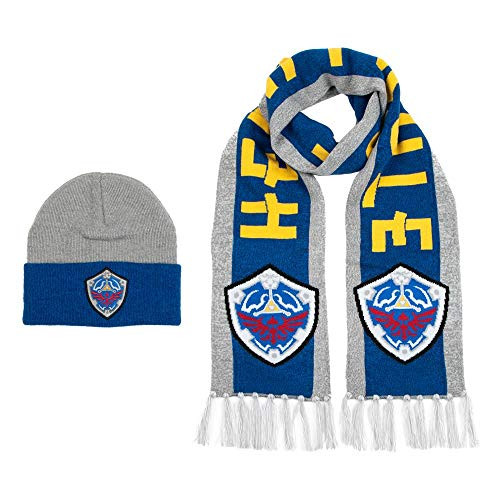 Nintendo Zelda Video Game Winter Hat and Scarf Gray