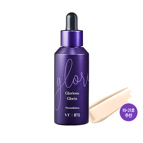 VT X BTS Gloria POWERDATION 1 01 fl oz    30ml   foundation makeup  full coverage foundation  matte foundation  02 IVORY
