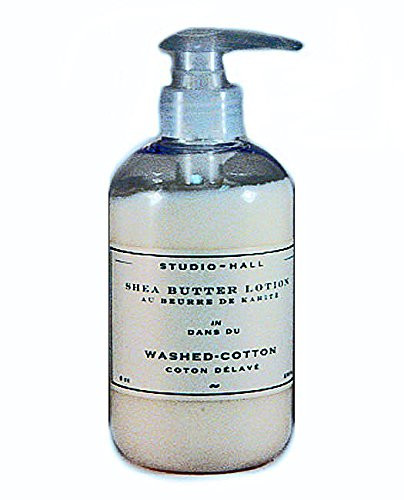 Studio Hall K  Hall Designs Washed Cotton Shea Butter Lotion 8 oz  plastic bottle with built in pump