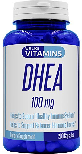 DHEA 100mg 200 Capsules   200 Day Supply of DHEA Capsules   Helps with Hormone Balance and Energy Levels for Men   Women